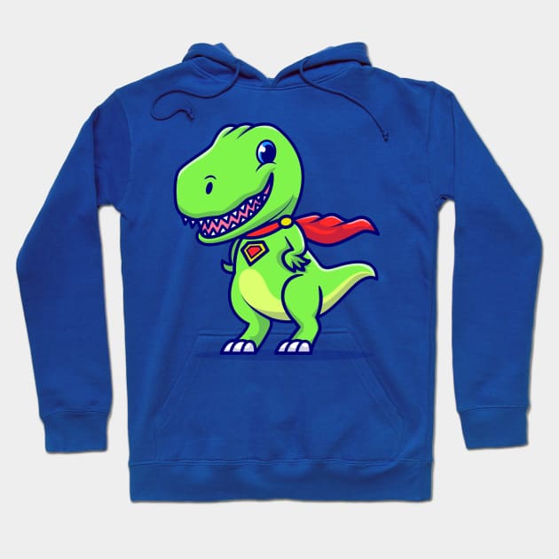 Cute Tyrannosaurus Super Cartoon Hoodie by Catalyst Labs